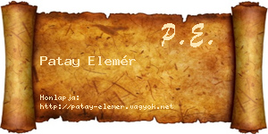 Patay Elemér névjegykártya